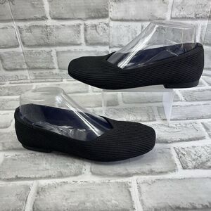 Arromic Women's Size 6.5 Black Washable Square Toe Ballet Flat Classic Shoes